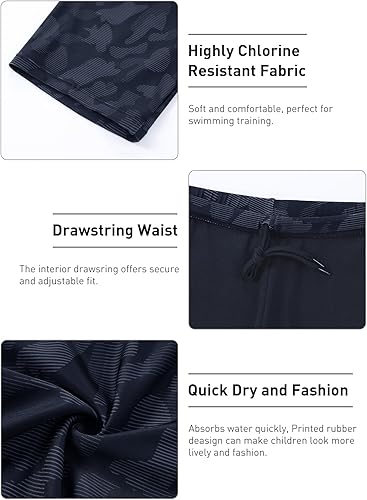 Miniatura 5 de Pantalones cortos de natación deportivos para niños y jóvenes, de secado rápido, con cordón, suaves UPF 50+