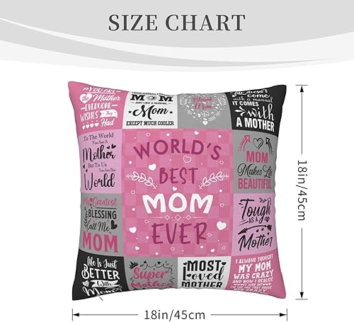 Miniatura 7 de Funda de almohada para mamá de hija e hijo, regalo de cumpleaños de la madre, funda de almohada de 18 x 18 pulgadas
