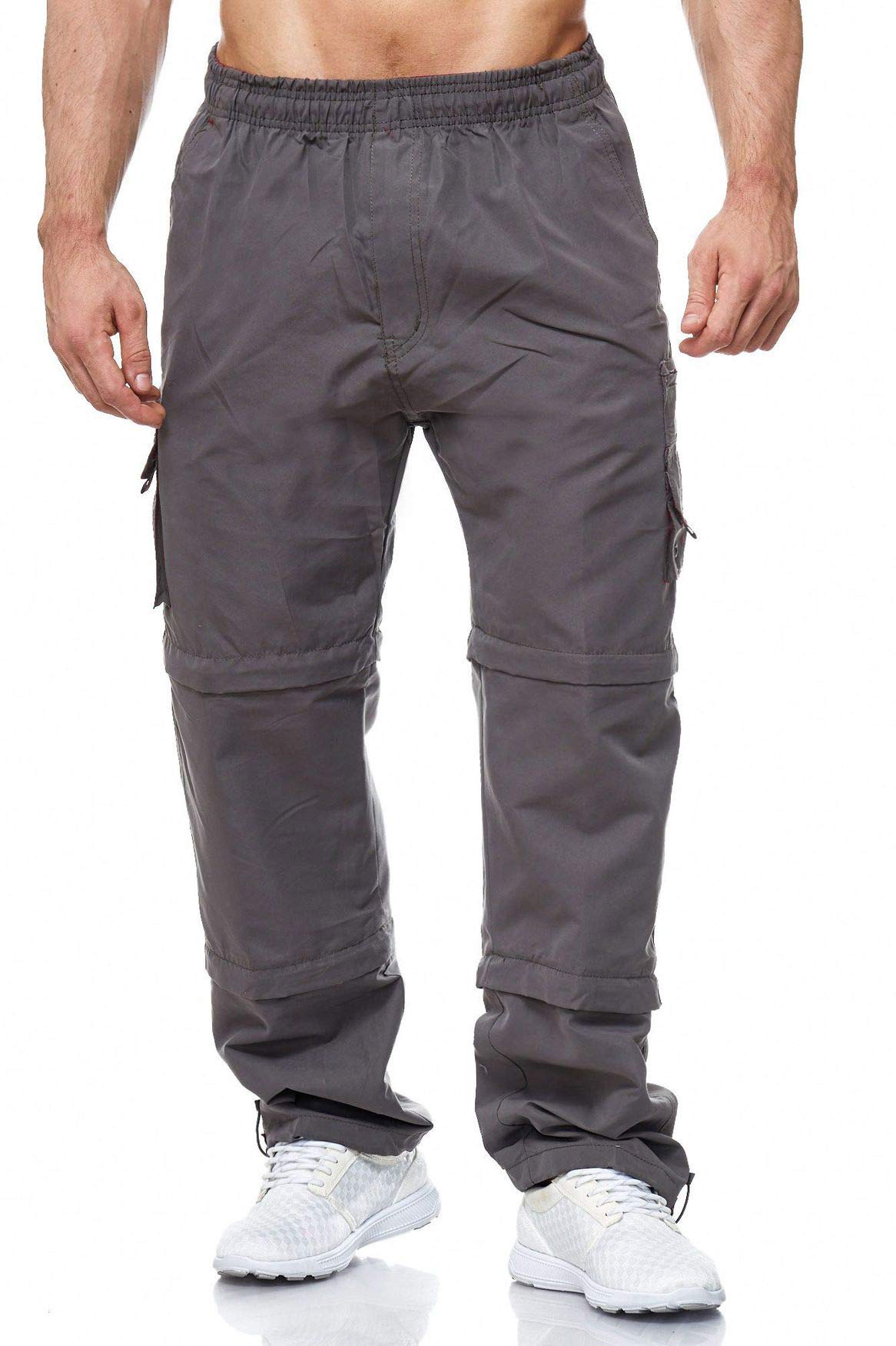 Arizonashopping - Hosen Men's Anthracite Cargo Pants | Zip Off | Cargo Pants | 8.7 Long Bermuda Shorts | 3 Lengths | Lightweight Outdoor Pants With Removable Legs | 3/4 Trekking | H2035, Pant Size:l, Colours: