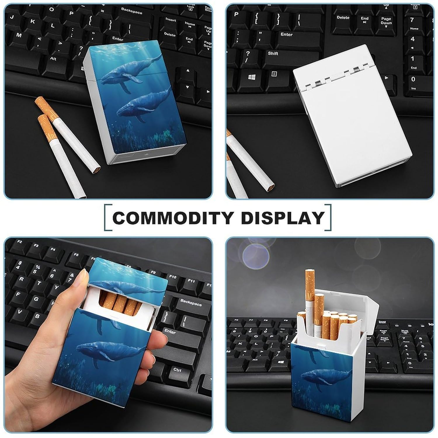 Blue Whale Cigarette Case Plastic Cigarettes Box Smoking Accessories for Men Women image 5