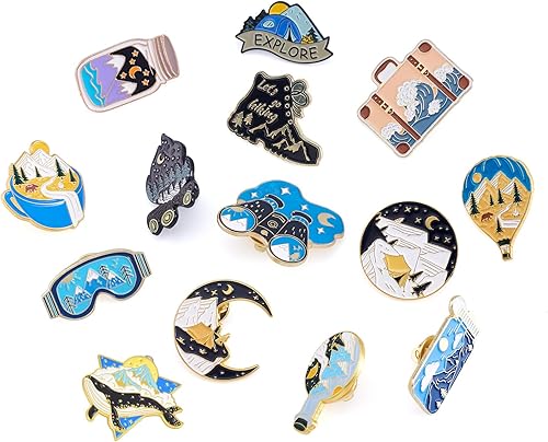 Miniatura 43 de Pandahall - Broches esmaltados de aleación con varios temas, broche de solapa, juego de pines esmaltados