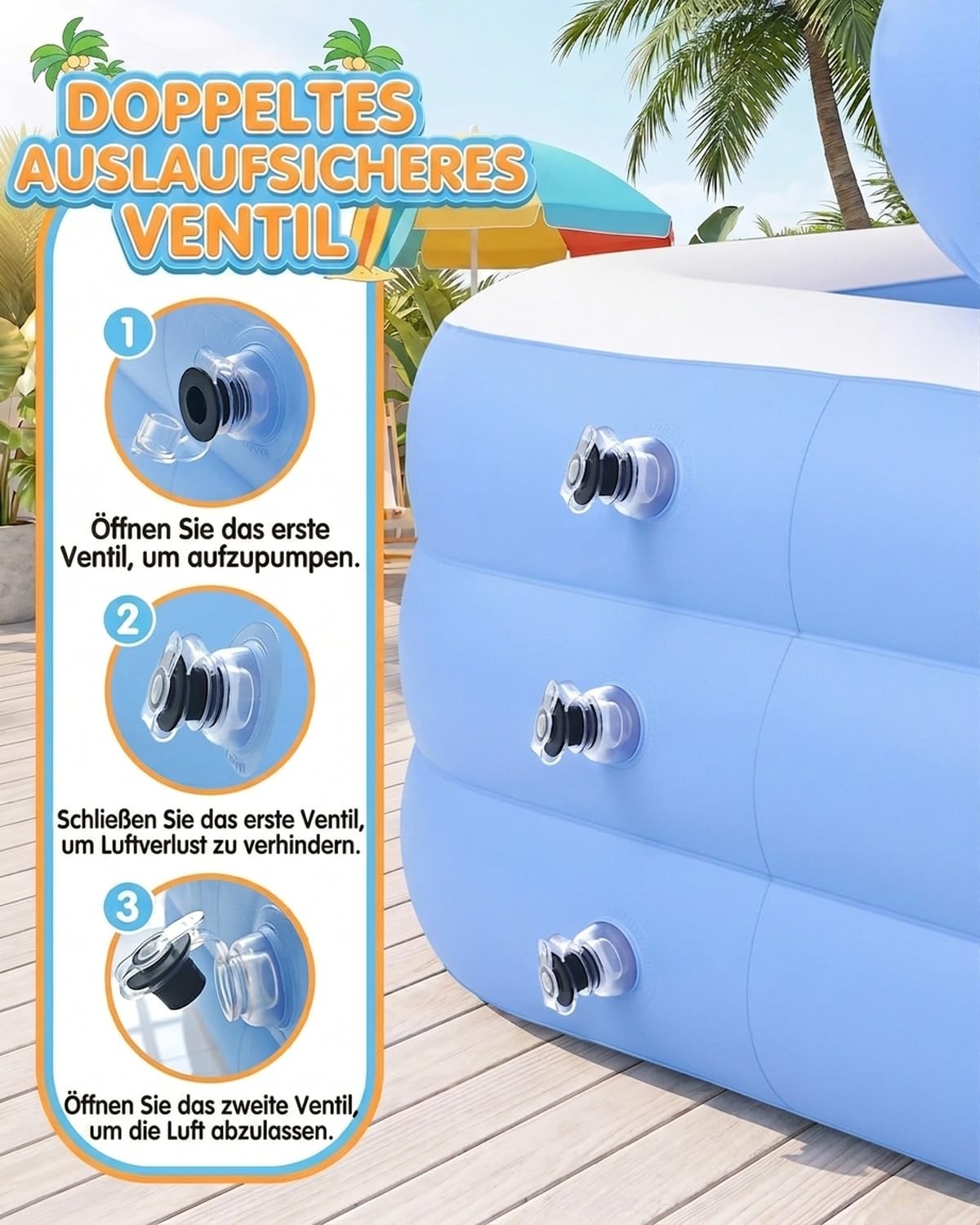 Aufblasbarer Swimmingpool Planschbecken mit Sprinkler 3D-Elefantenkopf 200 x 150 x 50 cm Familienpool