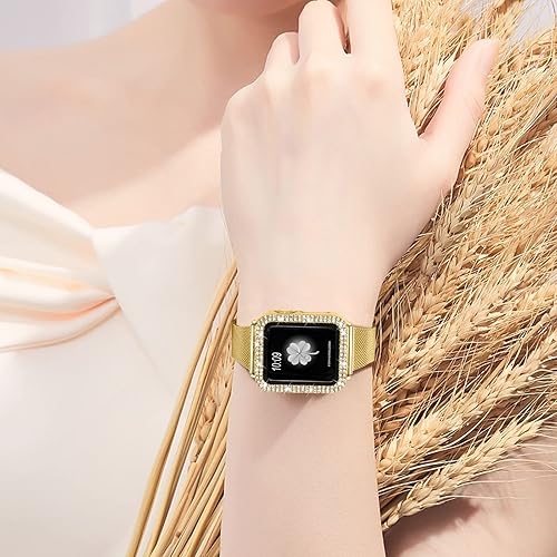 Miniatura 4 de Joyozy Correa delgada de acero inoxidable compatible con Apple Watch de 1.49, 1.57, 1.61, 1.65, 1.73, 1.77 y 1.81 pulgadas, correa milanesa con