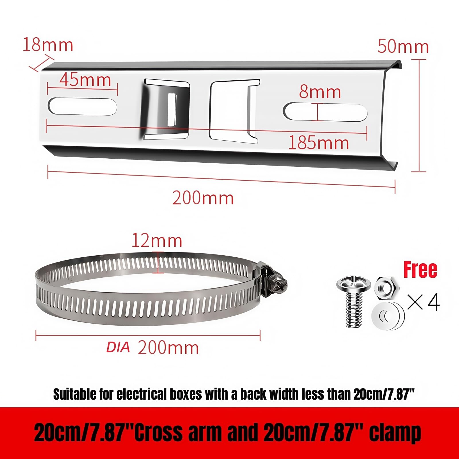 SamIdea Pole Mounting Kits,Stainless Steel CCTV Camera Stand Waterproof Box Fixture with Adjustable 1.97