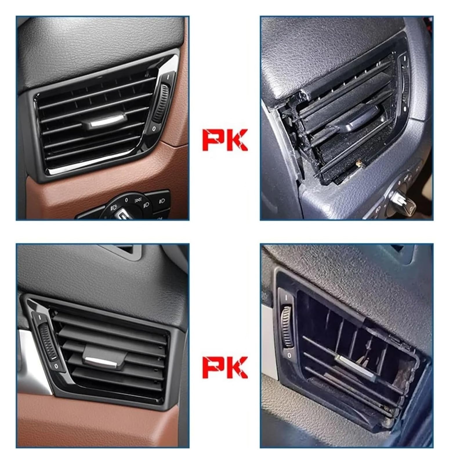 Salida Aire Rejilla para BMW X1 E84 2010-2016 LHD 64229258354 Reemplazo Panel Salida Aire Acondicionado Consola Delantera Tablero(-Right Piano Black)