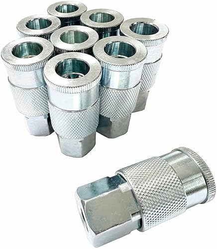 SANFU Accesorios de Acoplador de Aire de 3/8 de Alto Flujo, Tamaño de Flujo de 3/8 Pulgadas, Acoplador Industrial Tipo M, Tamaño de Rosca Hembra de