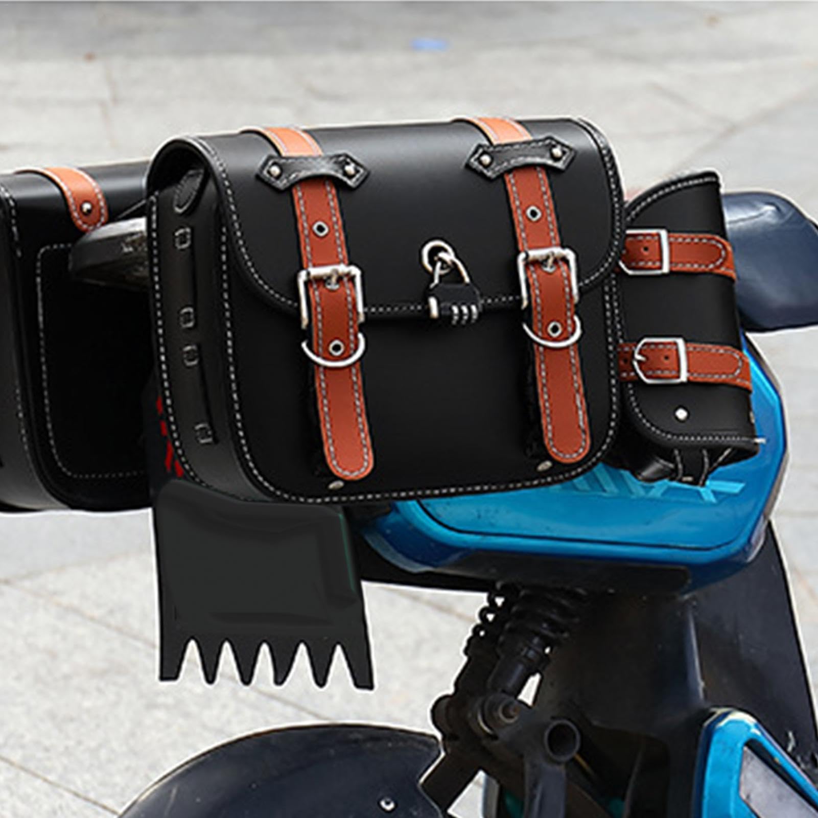 Borse da sella per moto, in pelle, impermeabili, con chiusura a password, versatili per equitazione, fibbie a sgancio rapido, 1 paio per lunghe distanze