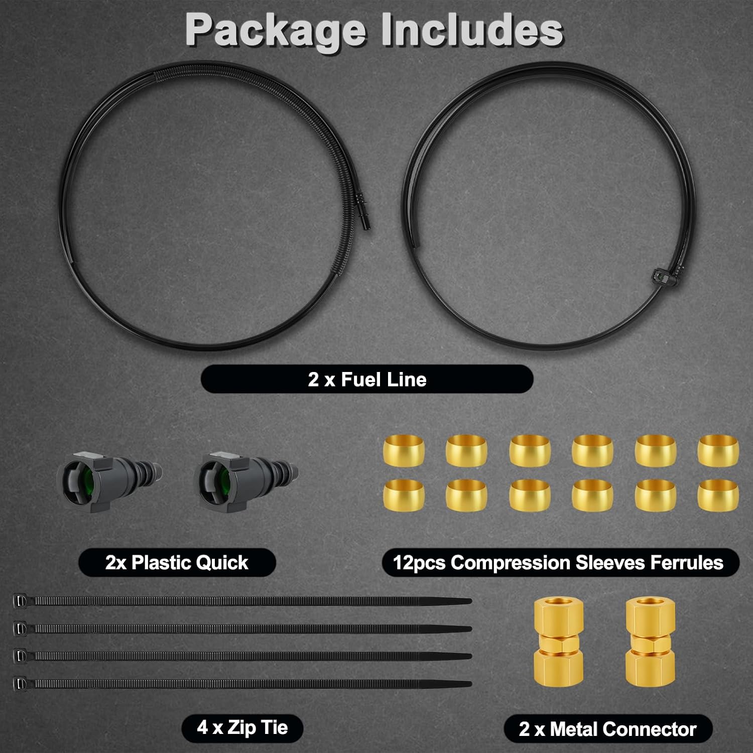 MuHize FL-FG0974 Fuel line Kit, Suit for Chevrolet HHR 2006-2011, Replace# FL-FG0974-36, Fuel Vent Tube Kit, Quick Fix