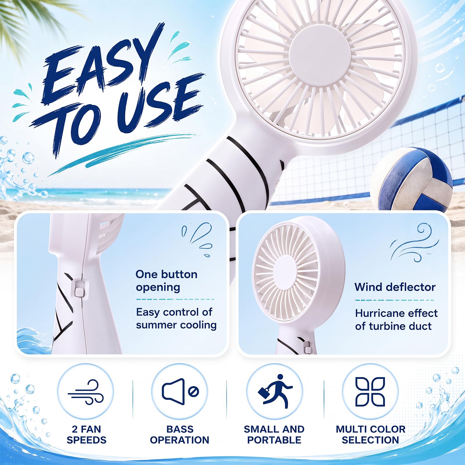 48 piezas de voleibol para fiestas, mini ventilador portátil de mano, funciona con pilas, toalla de entrenamiento de refrigeración, gafas de sol, bolsa de regalo transparente para equipo