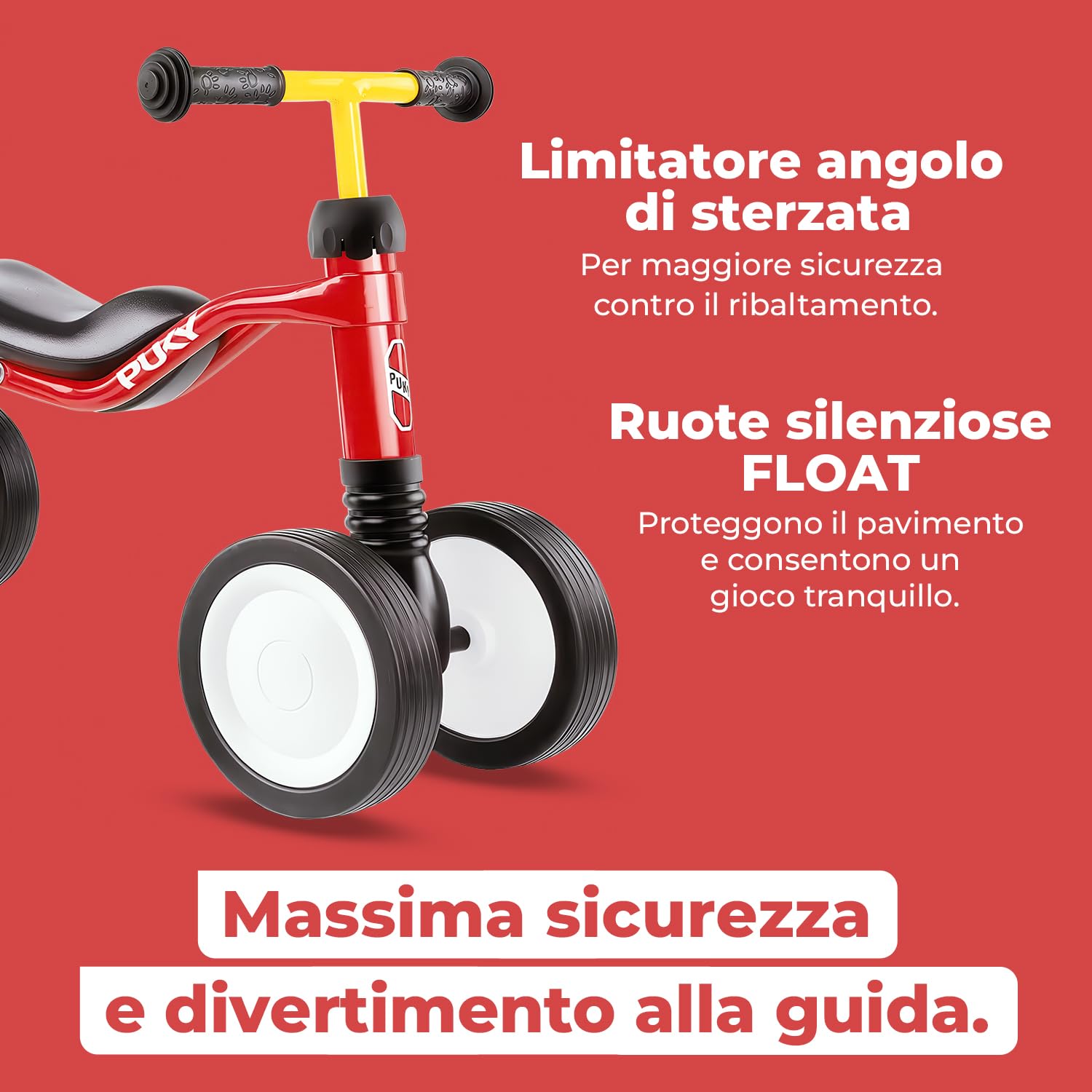 PUKY WUTSCH Multicolore | Bicicletta equilibrio da 1,5 anni | Giocattolo senza pedali | Monopattino per interni e esterni | Veicolo sicuro con asse oscillante | Seduta ergonomica | Ruote silenziose