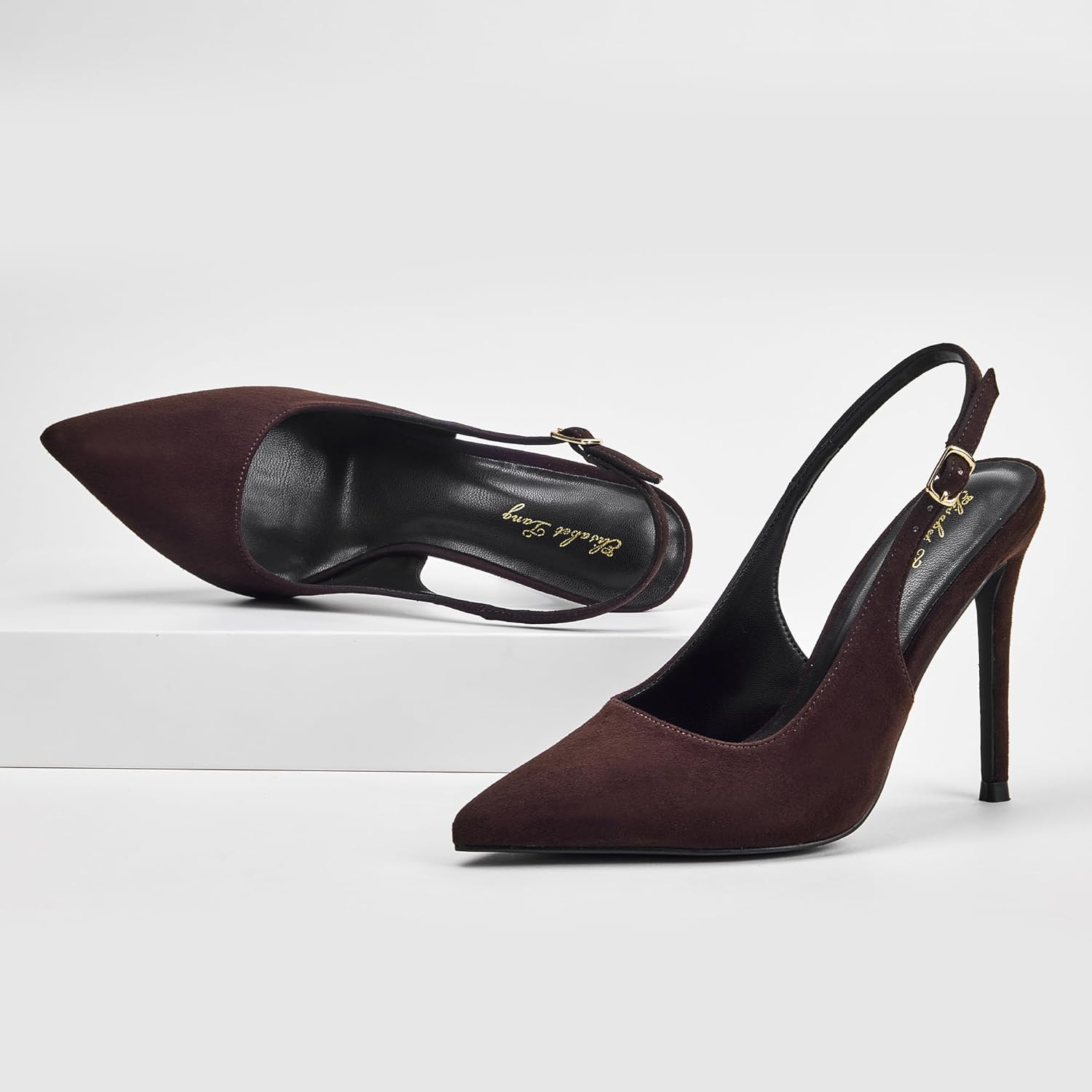 Elisabet Tang Women's Elegant 4.1 in Pumps Sexy Closed Toe Stilettos Classic Pointed Toe Heels Adjustable Slingback Daily Party Work Shoes - Image 6