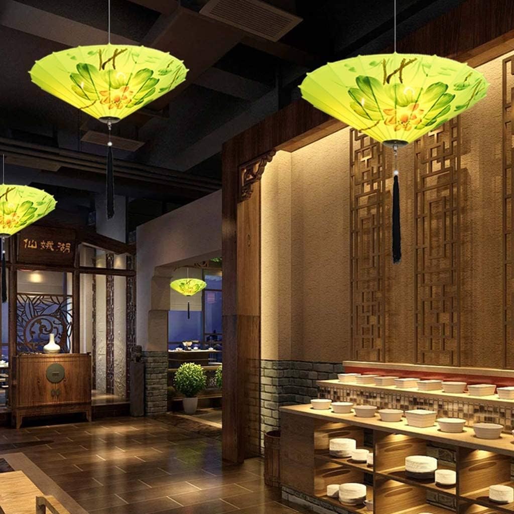 LIOONS Chinese Lanterns, Hand-Painted Creative Umbrella Lantern Indoor Lighting Embedded Ceiling Paper Lanterns Paper Lantern Lamp