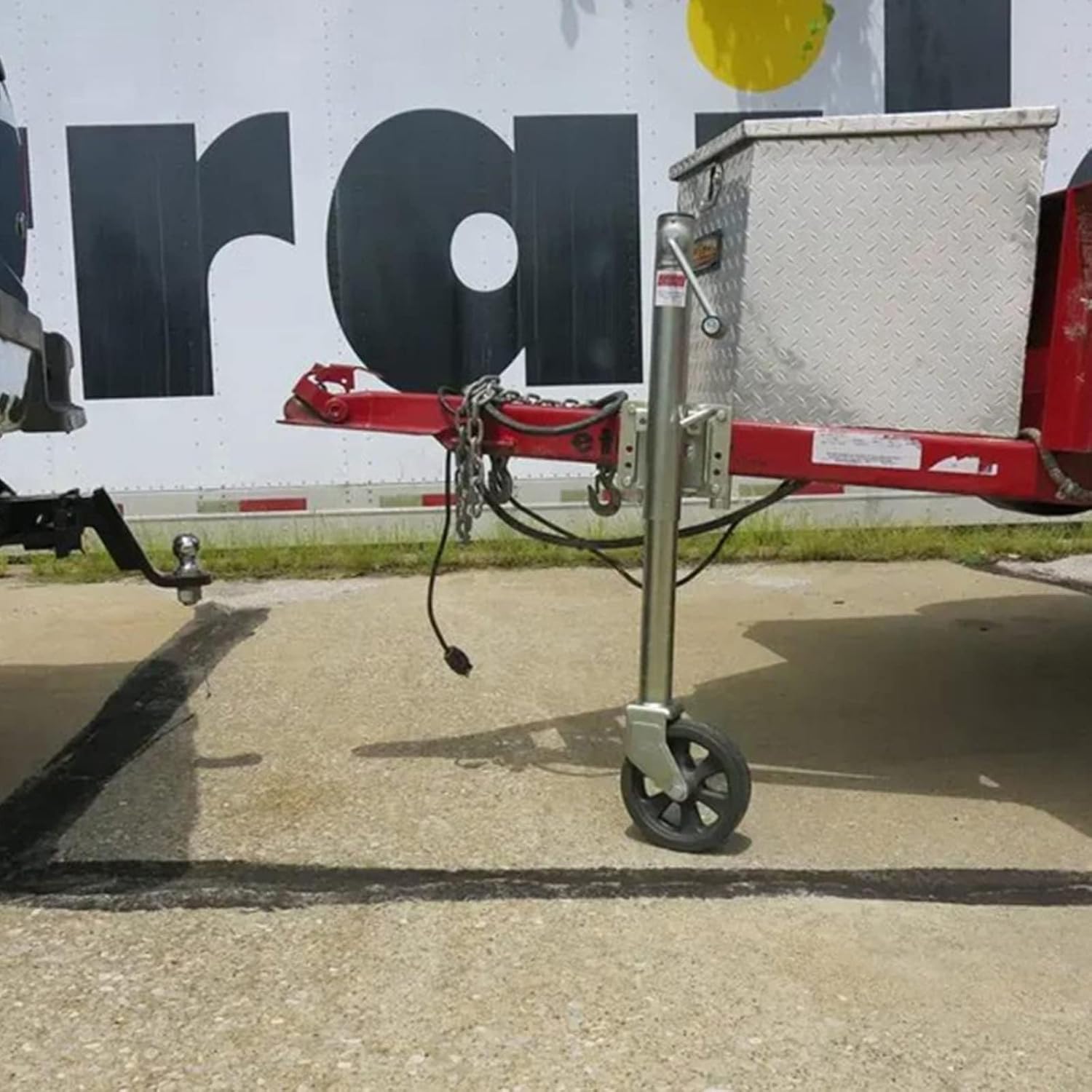 Bolt-On Swivel Tongue Jack - Beach Boat Trailer Jack, Lift Swivel Trailer Jack, Heavy Duty Boat Trailer Jack with 8'' Wheels, 10" Lift, 1500 Lbs,for Travel Ca