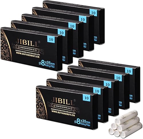 Filtros de tubo de 0.315 pulgadas con tapas de cerámica, filtros de papel de carbón activado que se adaptan a la mayoría de las tuberías de tabaco