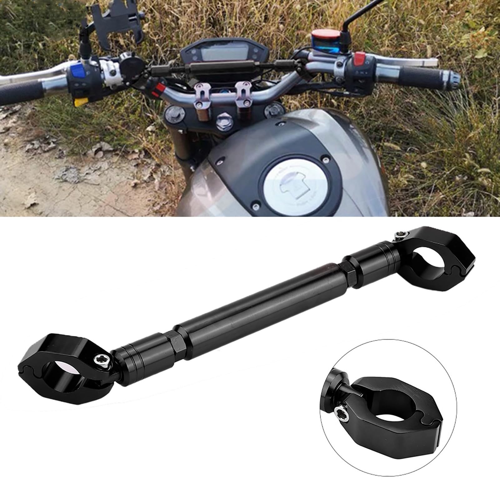 Haofy Support guidon moto 22mm, alliage aluminium renforcé | Réduit les vibrations pour un pilotage précis, montage en quelques secondes sans outil, compatible GPS et feux LED, stable