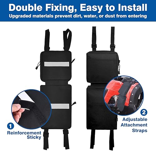 Miniatura 5 de WITSTEP Paquete de 2 bolsas de guardabarros para ATV, bolsas de almacenamiento resistentes al agua para ATV bolsa de sillín desmontable con