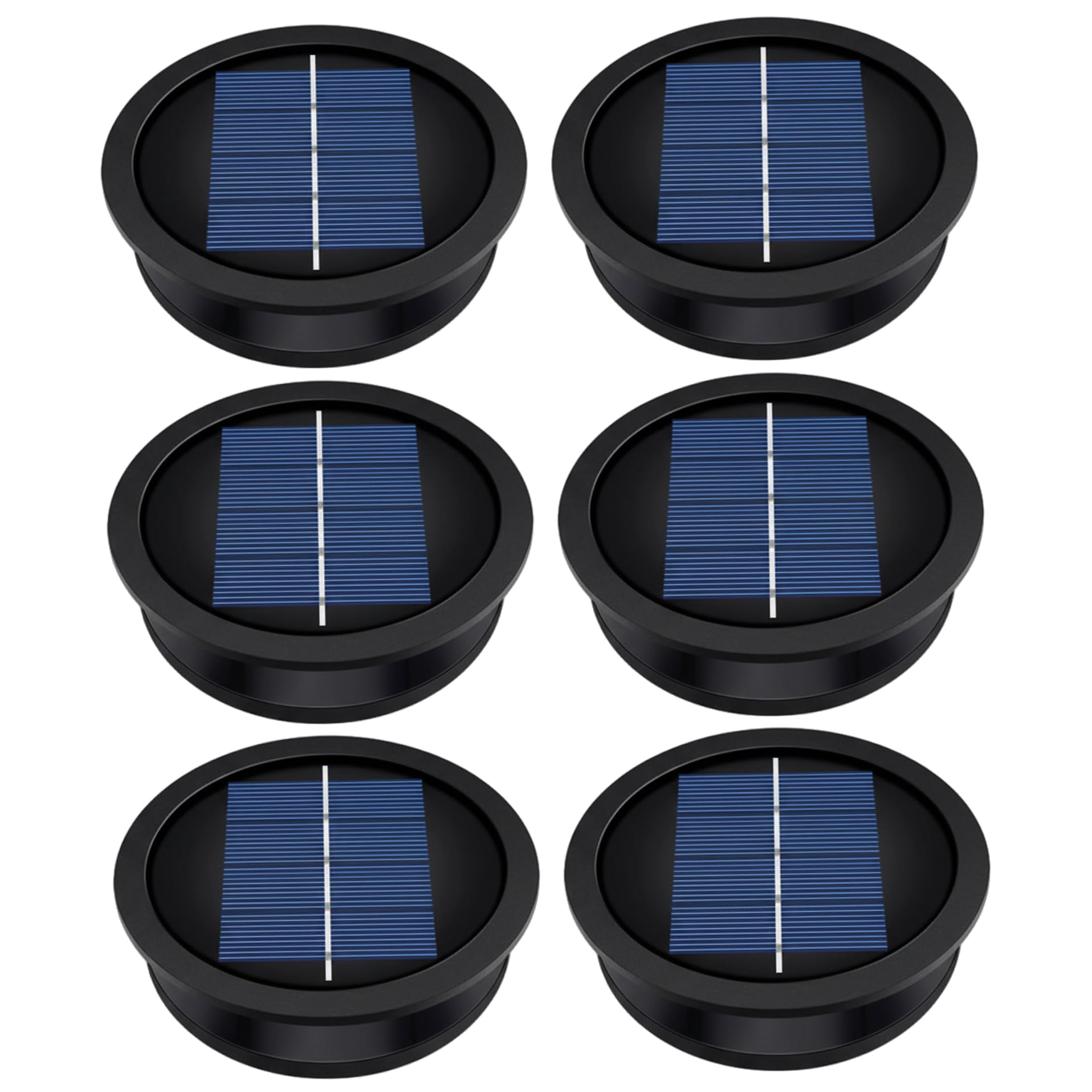 Ameble 6 Pack 2.2 Inch Warm White Solar Light Replacement Top with Easy On/Off Switch for Lanterns DIY Replacement Light Tops Outdoor