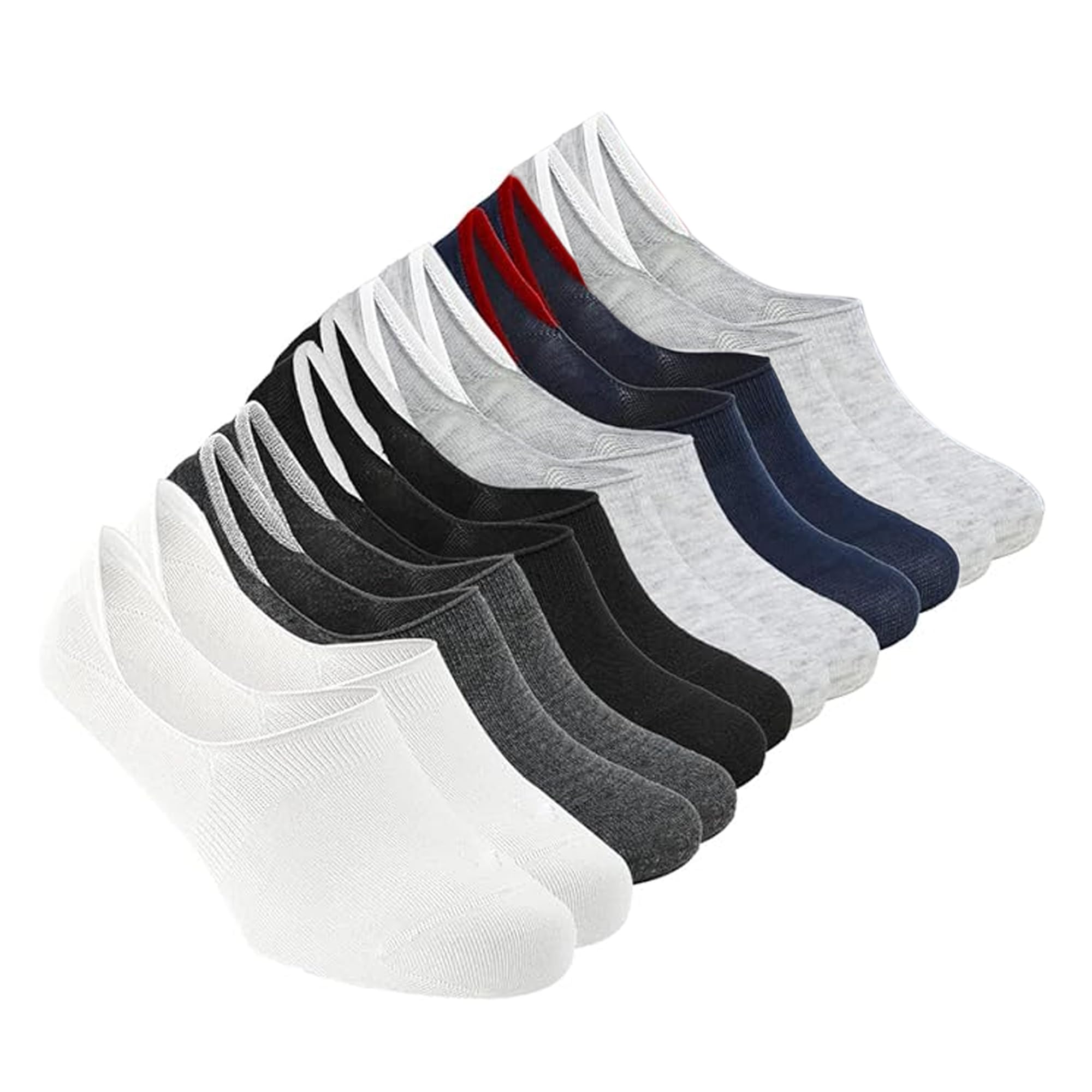 ZensoOPremium No Show Socks for Men – Pack of 4/5/6/12 – Soft Cotton, Invisible, Anti-Slip, Breathable & Moisture-Wicking, Ideal for Loafers & Dress Shoes-Assorted Colors