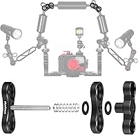 Vista 6 de MINIFOCUS Soporte de abrazadera de bola de aluminio de 1 pulgada para sistema de bandeja de brazos de luz de buceo subacuático, cámara de buceo