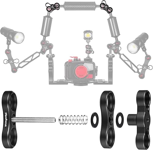 Miniatura 6 de MINIFOCUS Soporte de abrazadera de bola de aluminio de 1 pulgada para sistema de bandeja de brazos de luz de buceo subacuático, cámara de buceo de