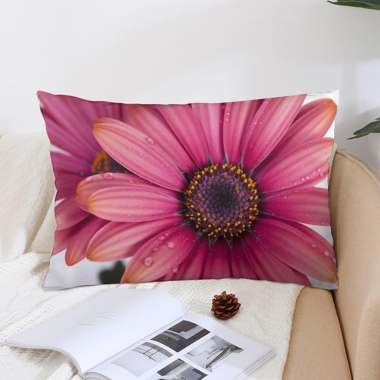 NTVOWPZO Decoration Throw Pillow Covers 12 "x20 Pillowcases Covers Daisy Flower Soft Pillowcases Modern Farmhouse Home Decor Sofa Cushions Covers for Couch Bed Living Room