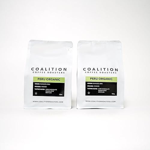 Coalition Coffee Roasters Perú - Gallito de las Rocas - Café molido orgánico - Café orgánico tostado fresco de primera calidad (paquete de 2, 12