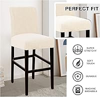 Vista 39 de Flamingo P Bar Stool Covers with Backs Bar Stool Seat Covers Barstool Covers Slipcovers Counter Height Bar Stool Chair Covers Removable Washable for