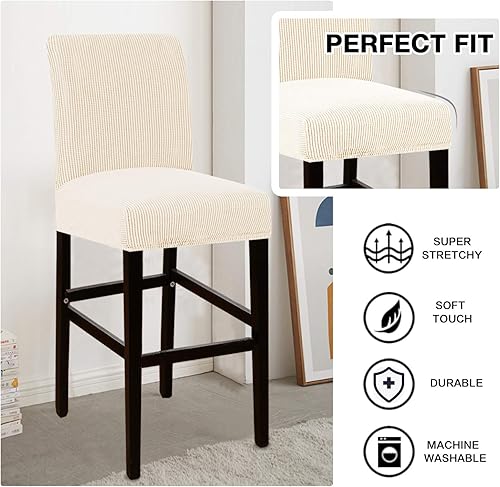 Miniatura 39 de Flamingo P Bar Stool Covers with Backs Bar Stool Seat Covers Barstool Covers Slipcovers Counter Height Bar Stool Chair Covers Removable Washable for