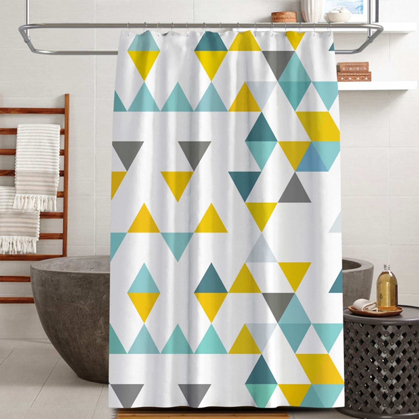 Tenda doccia o vasca in peva 180x200 cm motivo geometrico - Schema di Gedy