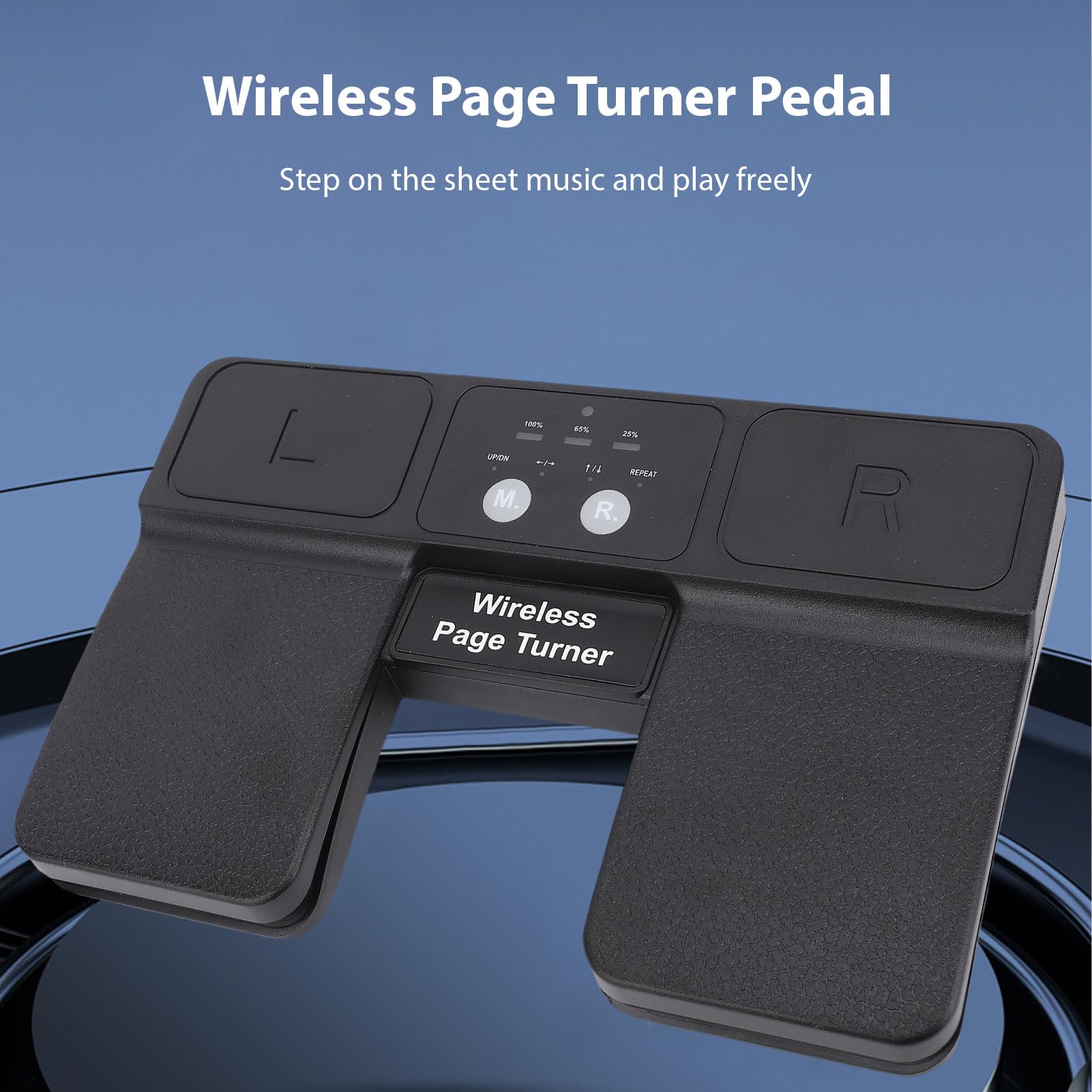 Fockety Pedał Turner Strona Bezprzewodowa, Przenośna Antypoślizgowa Przełącznik Cichy Operacja Bluetooth Bezprzewodowa Arkusz Muzyczny pedał na Gitarze Fortepianowy Komputery, Telefony