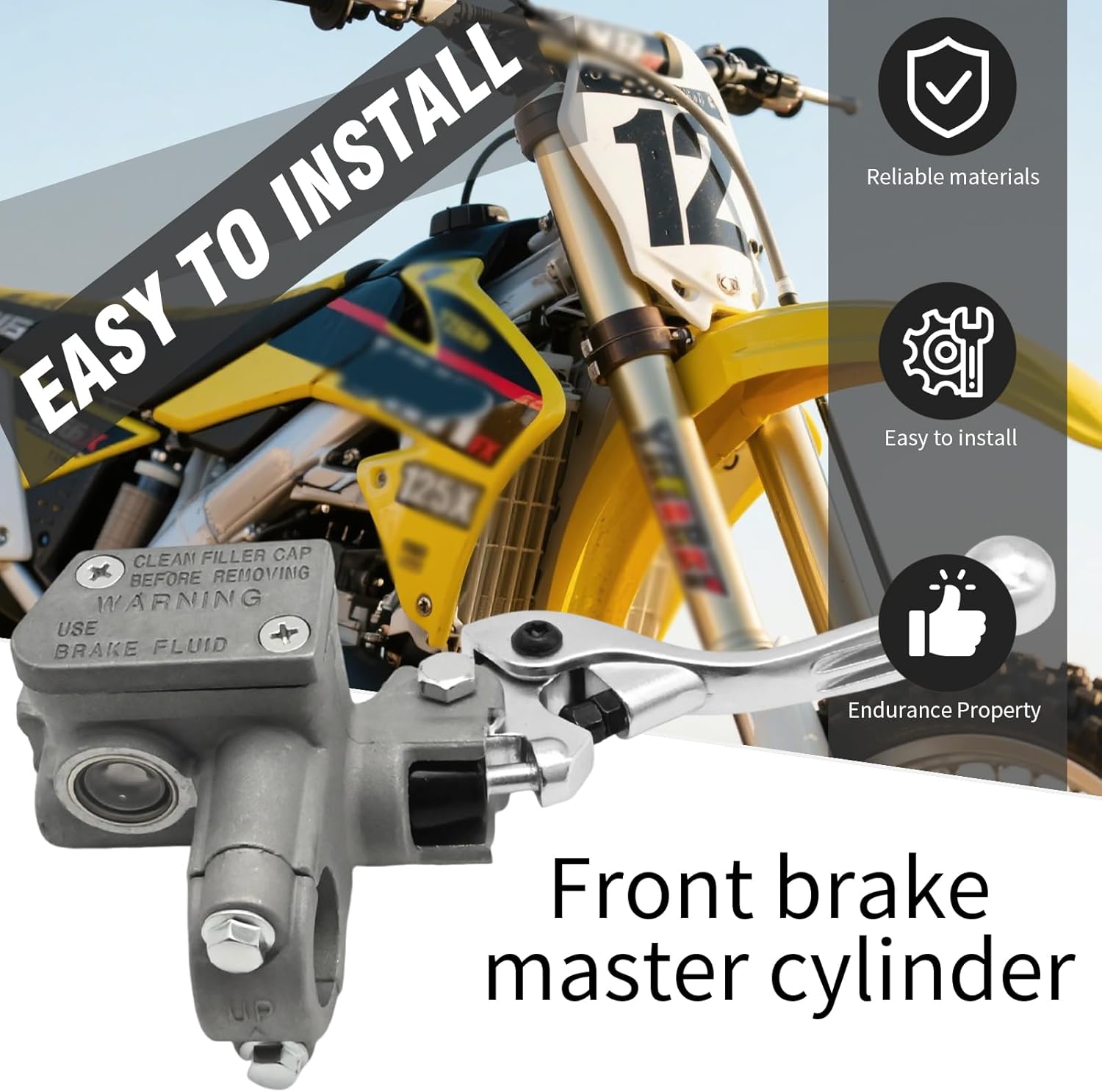 5XC-W2587-00-00 Front Brake Master Cylinder, Replacement for Yamaha YZ250F 2007-2025 YZ450F YZ250 YZ125 2008-2025, Replaces 5XC-W2587-00-00