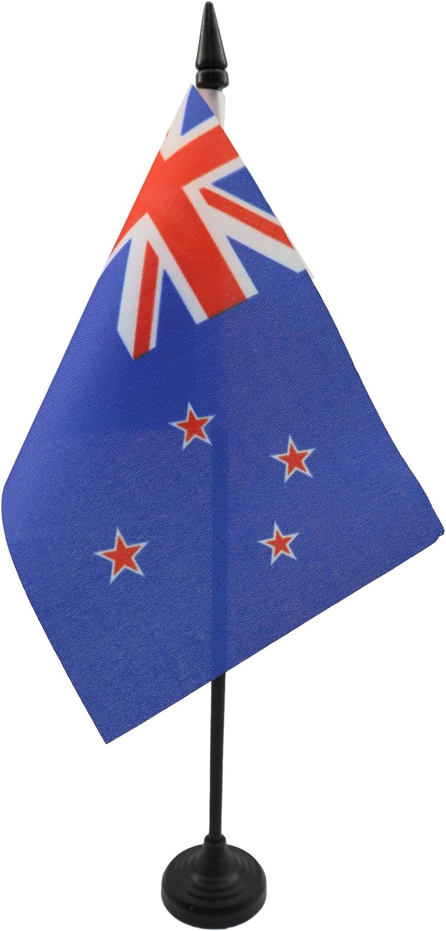 AZ FLAG - New Zealand Table Flag 4'' x 6'' - New Zeleander Office Mini Banner 100% Polyester 15 x 10 cm - Mini Desk Flag with 10'' Pole and Black Plastic Base