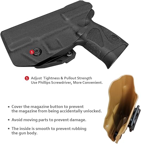 Vista 27 de Funda Taurus G3C G2C IWB Kydex Holster Taurus G3C / G2C / G2S / PT111 / PT140 0.354 in/.40 - Cintura interior oculta Taurus G3C / G2C / G2S / PT111