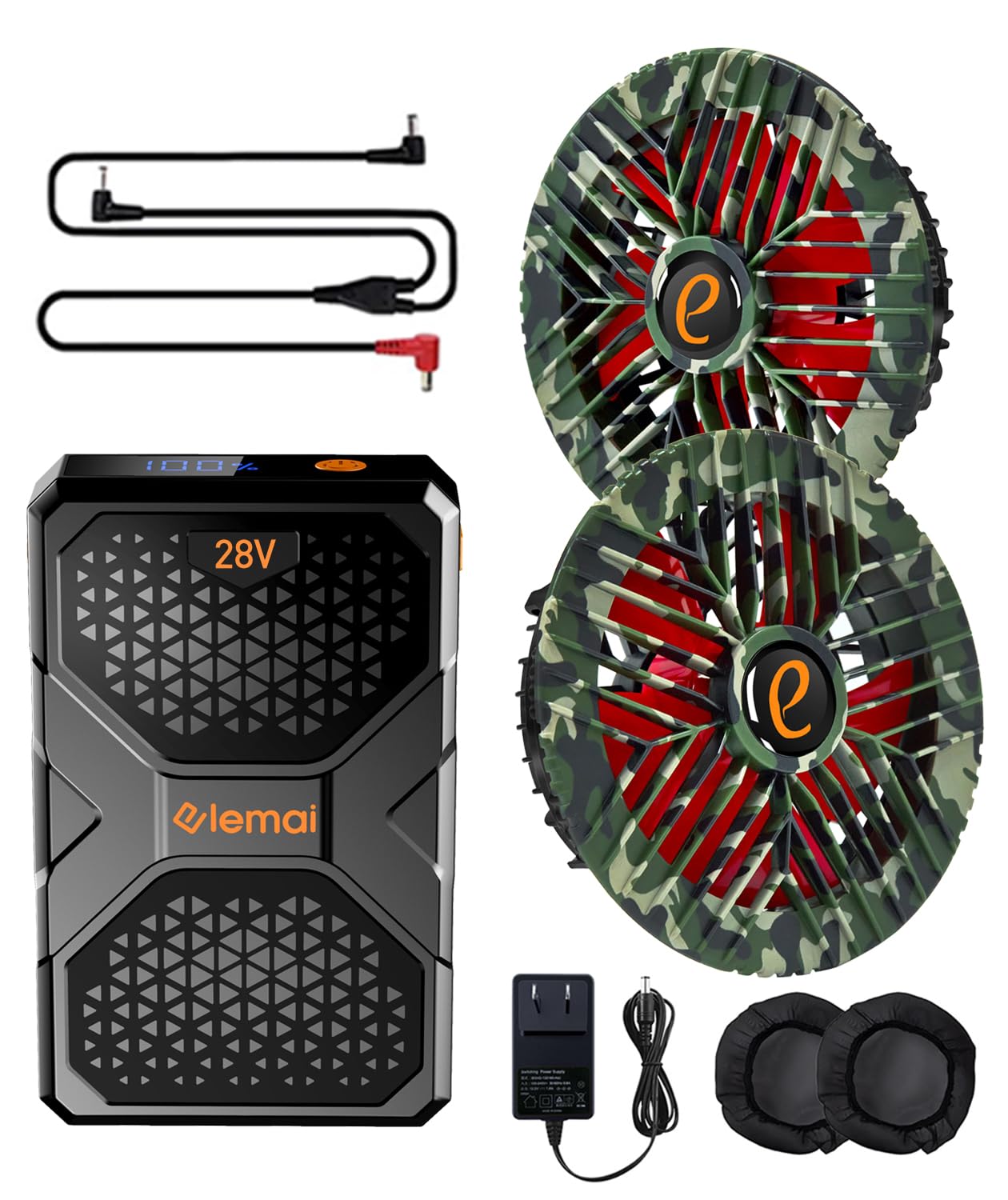 30000mAHバッテリー セット 28V高出力 4段階風速調節 大容量 Amazon.co.jp: [AINOUTA] 28V高出力 ファンバッテリーセット 大