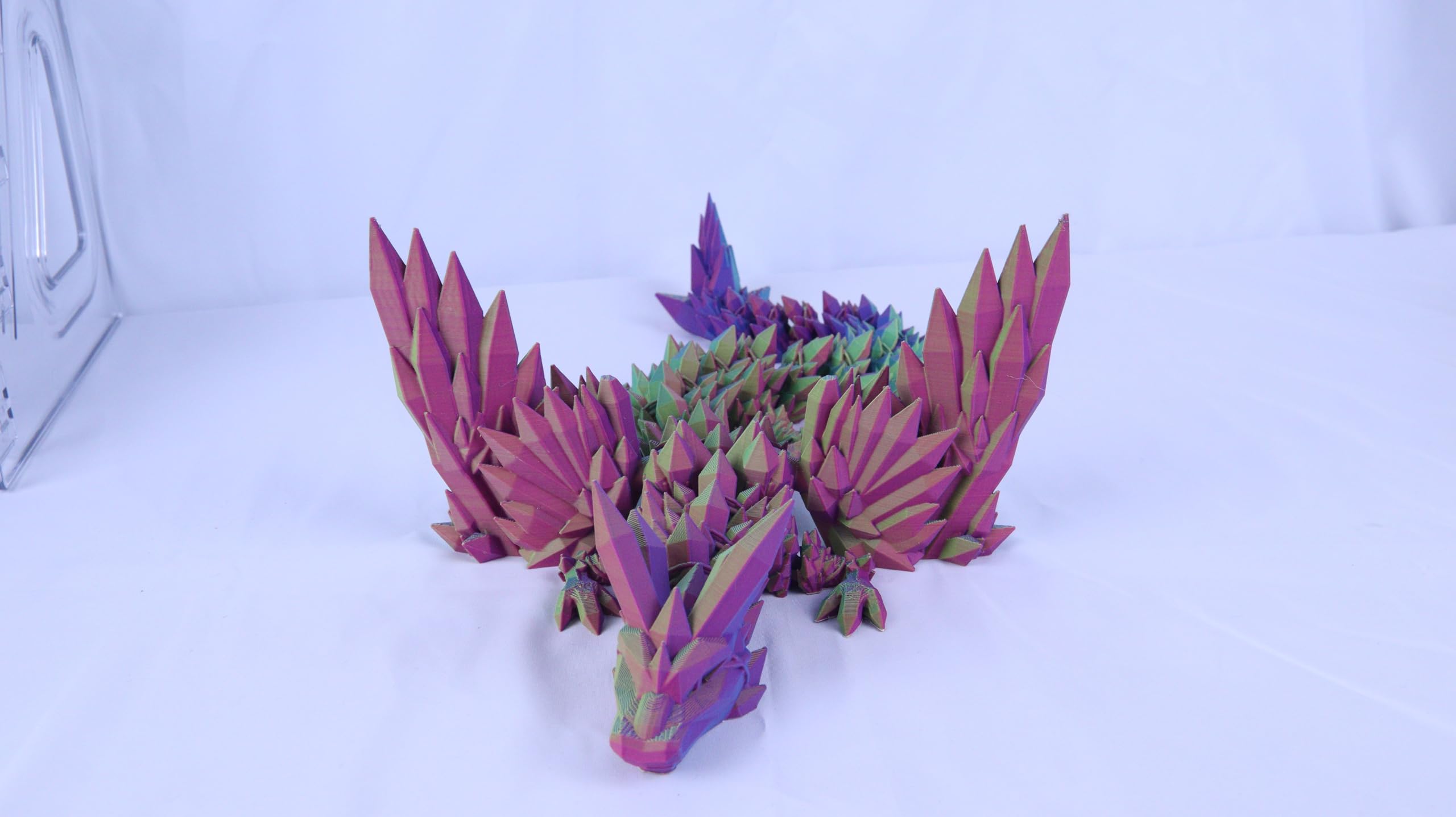 Large 40cm Articulated 3D Printed Winged Dragon, Adult/Childrens Toy Gift Green/Purple/Red, Pastel Red Purple Green - Image 3