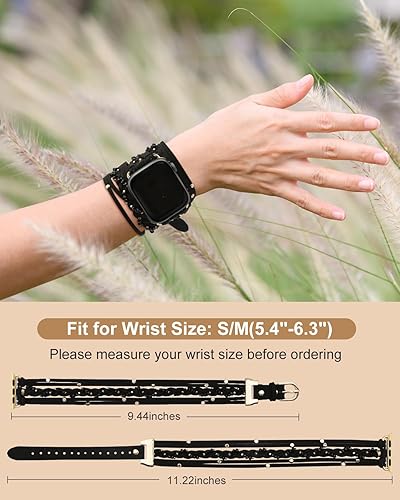 Miniatura 3 de Compatible con correa de reloj de 1.575 pulgadas para mujer Series 876SE, pulseras de cuero de gamuza con cierre ajustable para series 54321