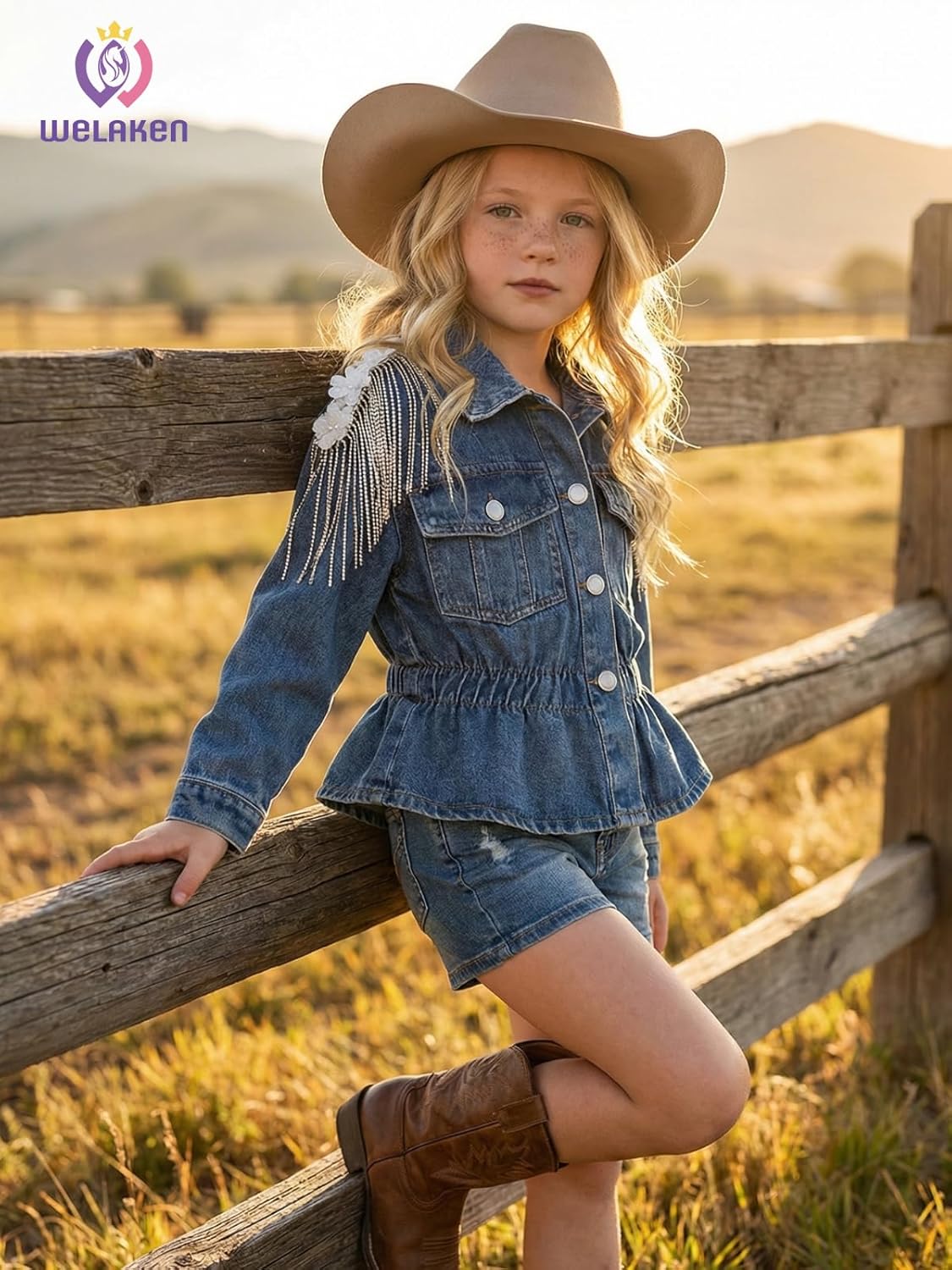 WELAKEN Girls Denim Jackets – Trendy Button-Up Outerwear for Kids - Image 2