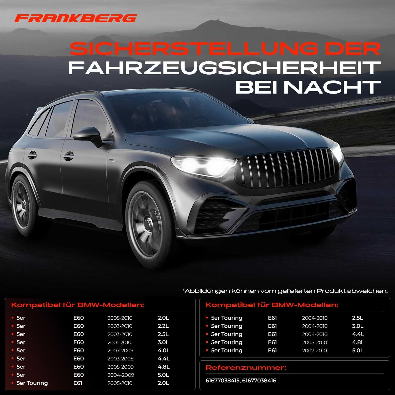 Frankberg 2x Ugello lavafari Compatibile con Serie 5 Touring E61 Serie 5 E60