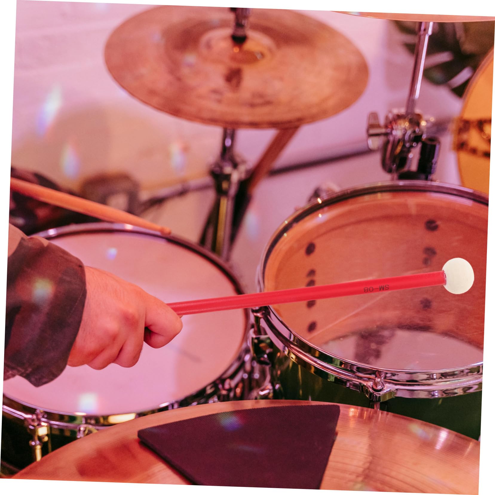 Baquetas de Percusión de Doble Cabeza para Timbal de Arce Resistente Mallets Versátiles para y Batería Accesorio Preciso para Músicos Amateurs