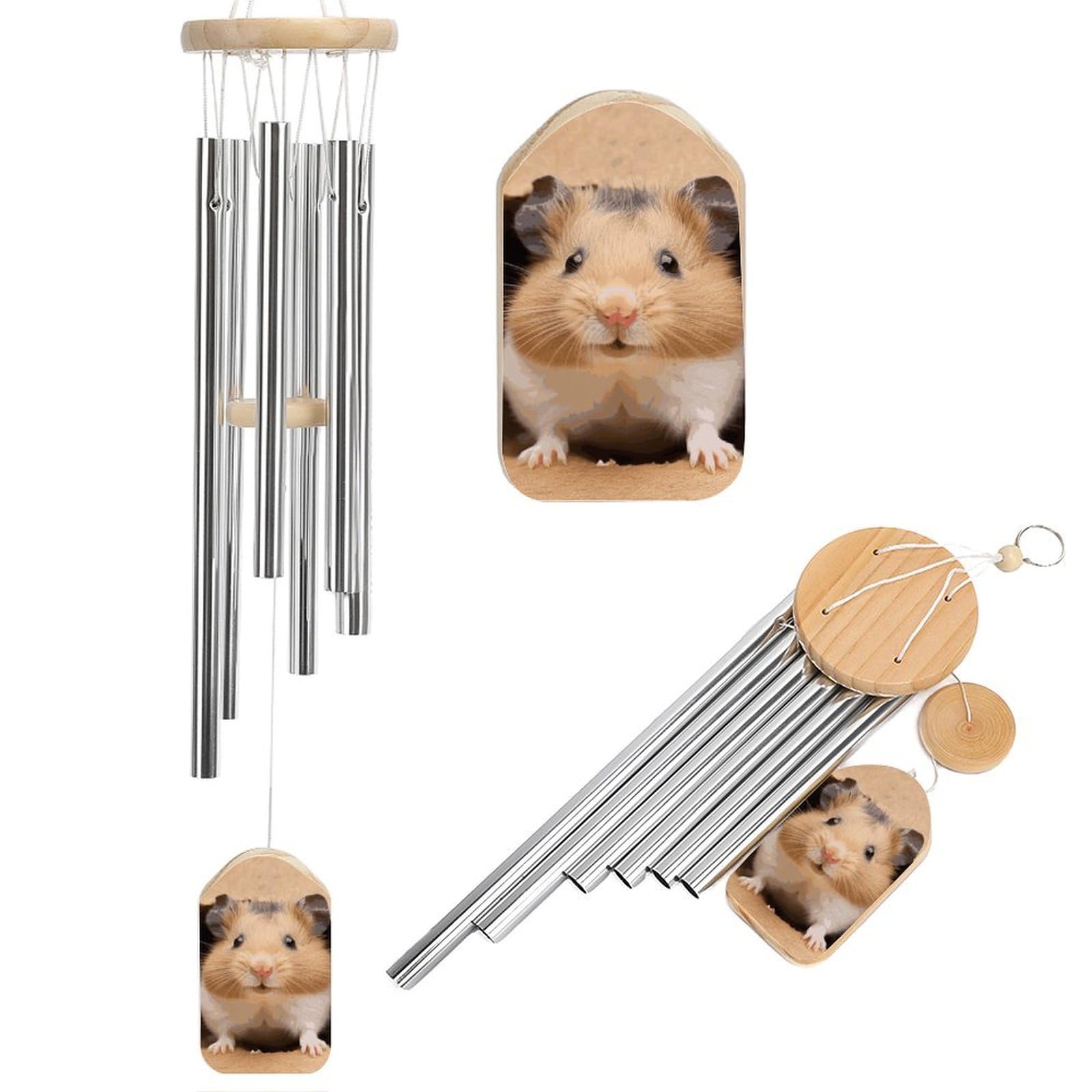 Funny Hamste Wind Chime 20.5" Aluminium Wind Chimes Outdoor Garden Patio Decoration Windchime Memorial Gifts Windchimes for Men and Women