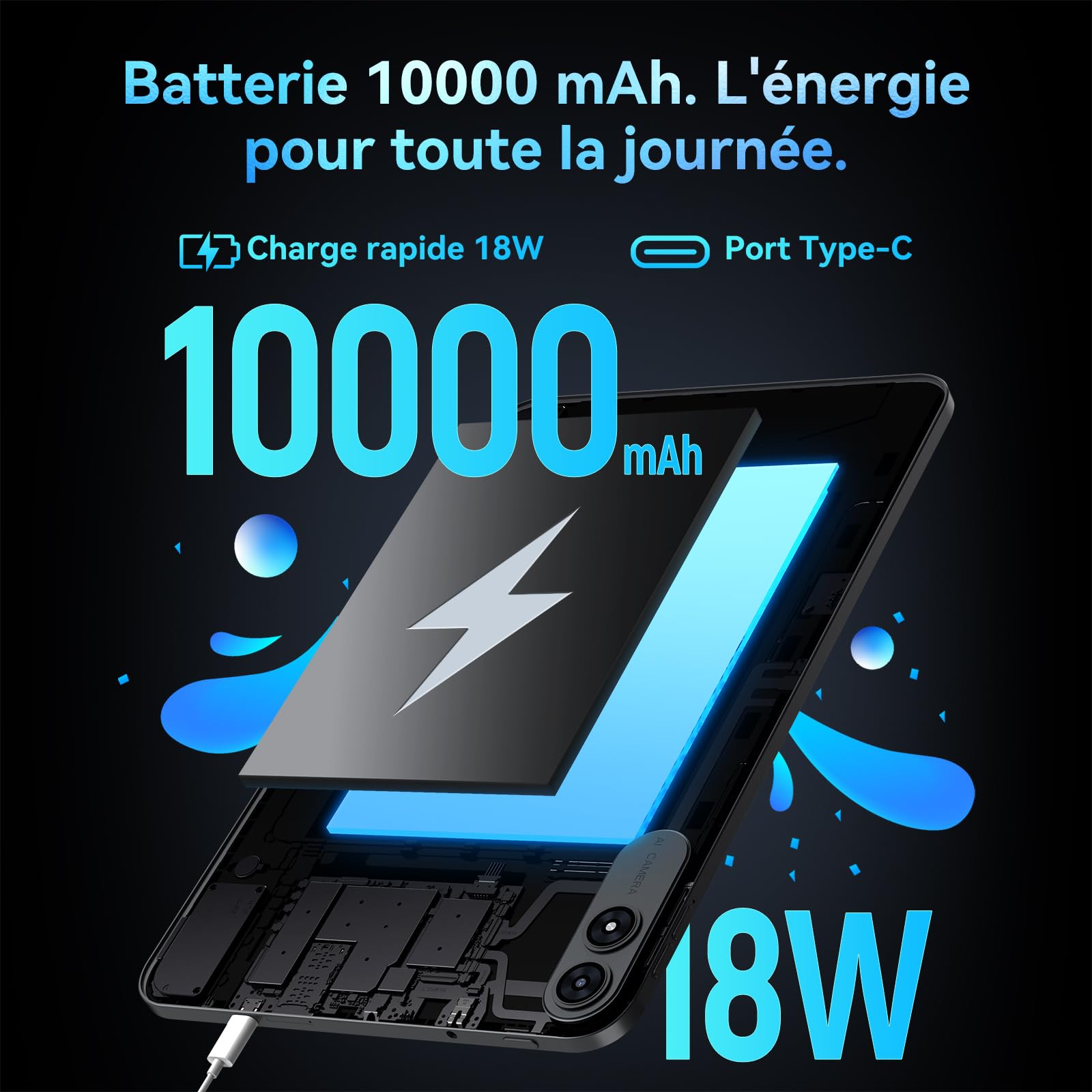 T60 Pro Tablette 13,4 Pouces avec Clavier,Tablette Android 16,120Hz Display,24 Go RAM + 256 Go ROM,Octa-Core Tablet,10000mAh, WideVine L1/GPS/Gemeni AI,Tablet avec Stylo Souris,Garantie 4 Ans