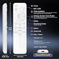 Vista 8 de Control remoto recargable con voz para Samsung - Control remoto inteligente para TV, reemplazo compatible para televisores inteligentes Samsung