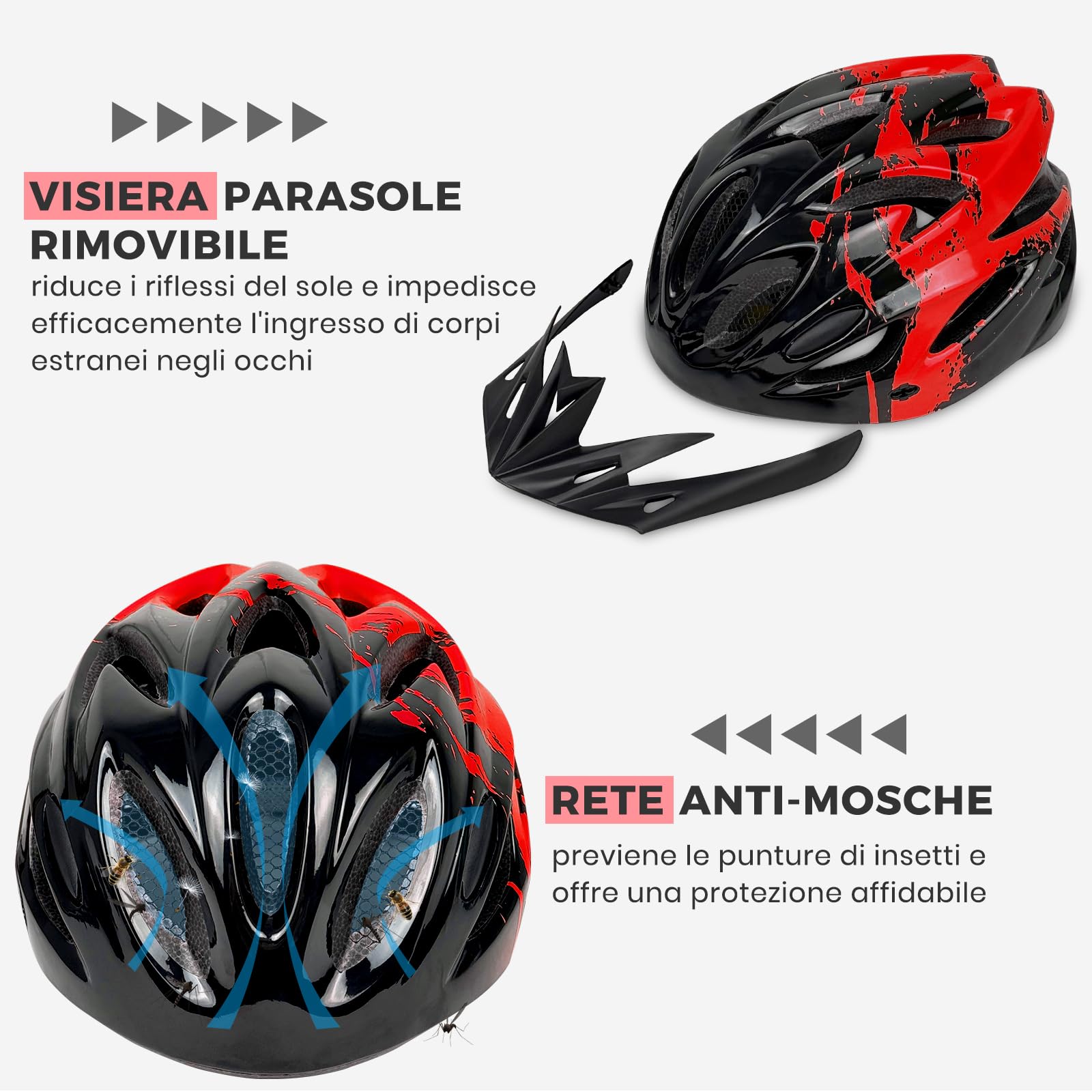 LeapBeast Casco Bici Bambino Regolabile 3-13 Anni Leggero Traspirante per Scooter BMX