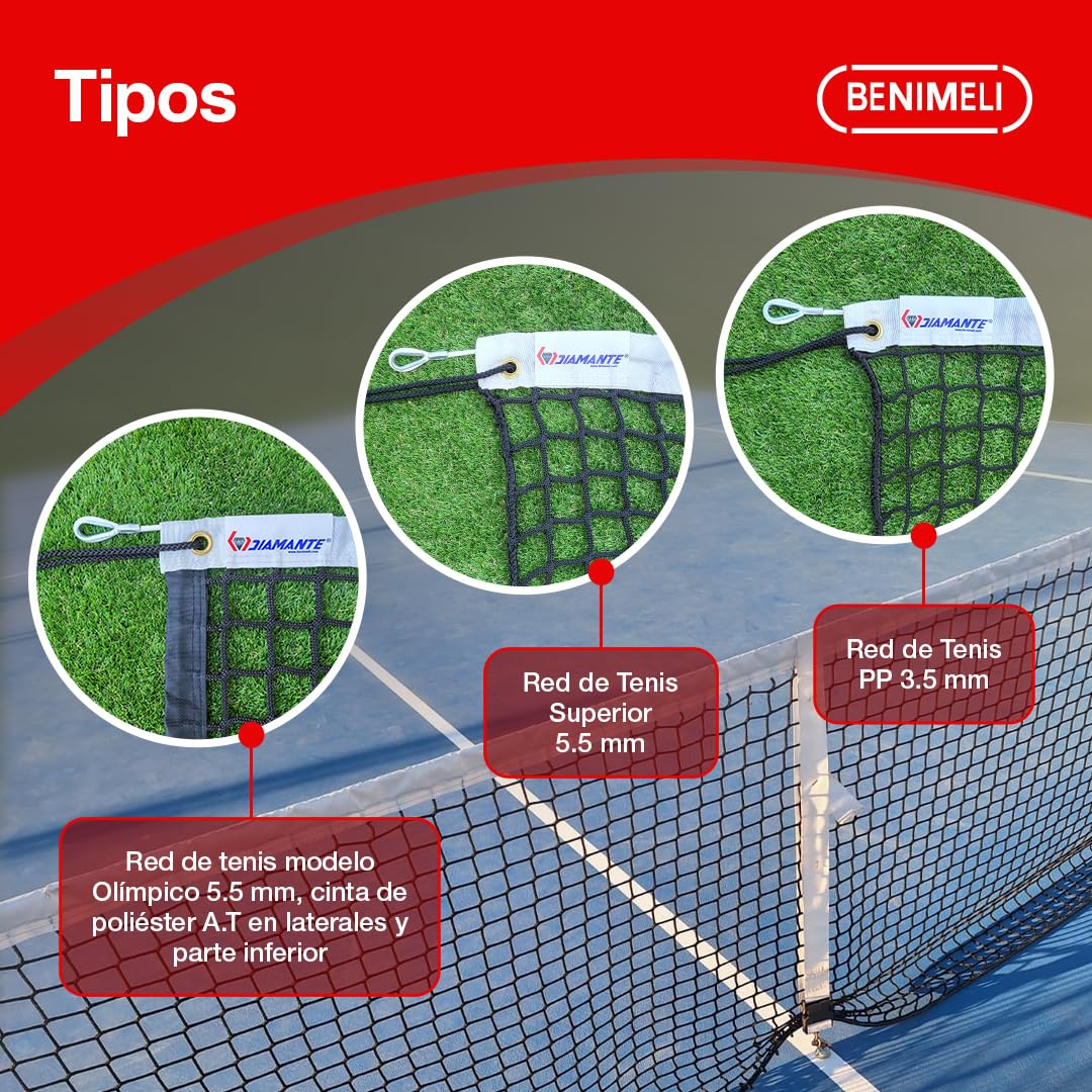 Red Tenis Profesional - Red Juego de Tenis en Casa y Playa, 12.80x1.07M, Cumple Norma EN-1510, Antidesgaste, Redes Juego Tenis para Entrenar y Competir en Tenis