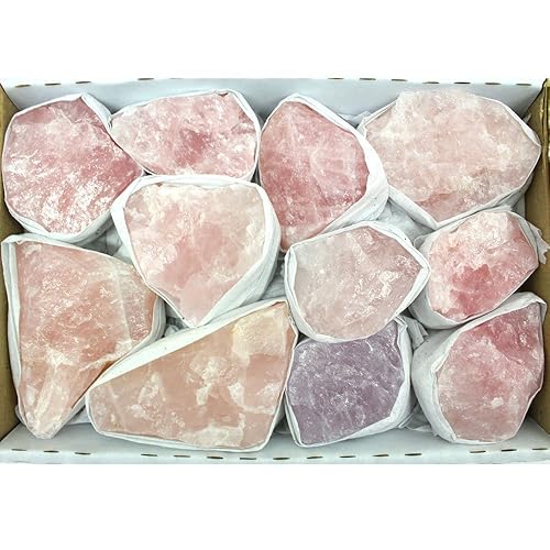 Miniatura 2 de Rock Paradise - Caja plana de cuarzo rosa áspero - Cristales brasileños - Colección Crystal - Reiki Crystals Exclusive COA cuarzo rosa