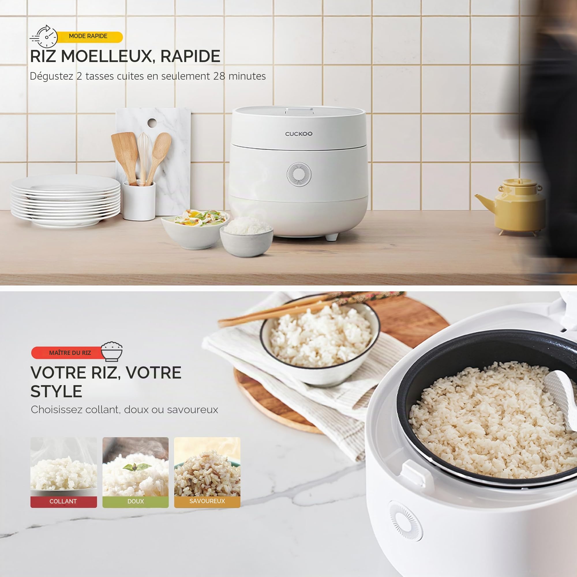 CUCKOO CR-0675F | Cuiseur à riz Micom de 6 tasses (non cuit) | 13 options de menu : quinoa, flocons d'avoine, riz brun et plus encore, écran tactile, pot intérieur anti-adhésif | Blanc