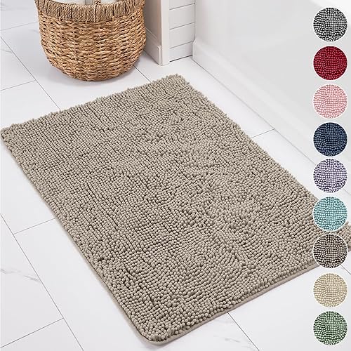 Kangaroo - Alfombra de baño de chenilla, extra suave y absorbente, lavable a máquinaseco, parte inferior fuerte, alfombrillas de felpa para el
