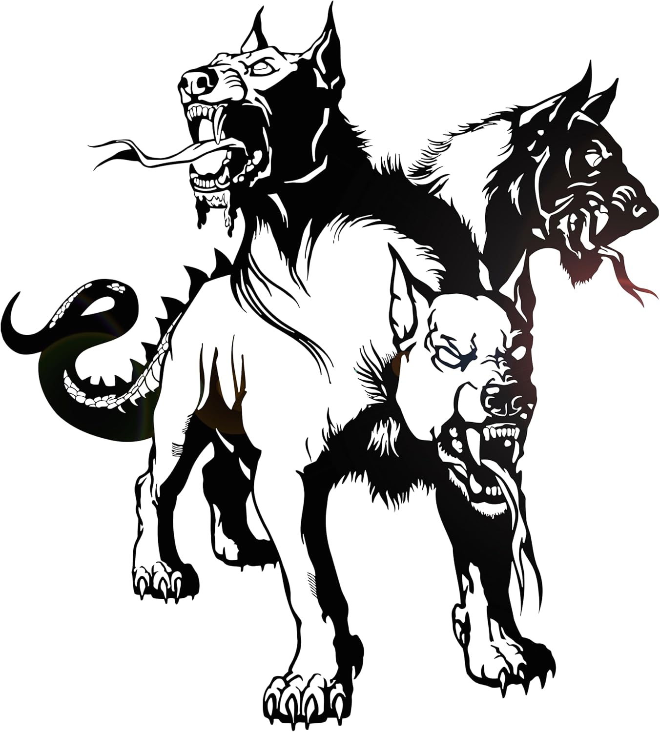 Vinyl Wall Decal Cerberus Hell Animal Three Headed Dog Myth Stickers Mural Large Decor (g5939) Black
