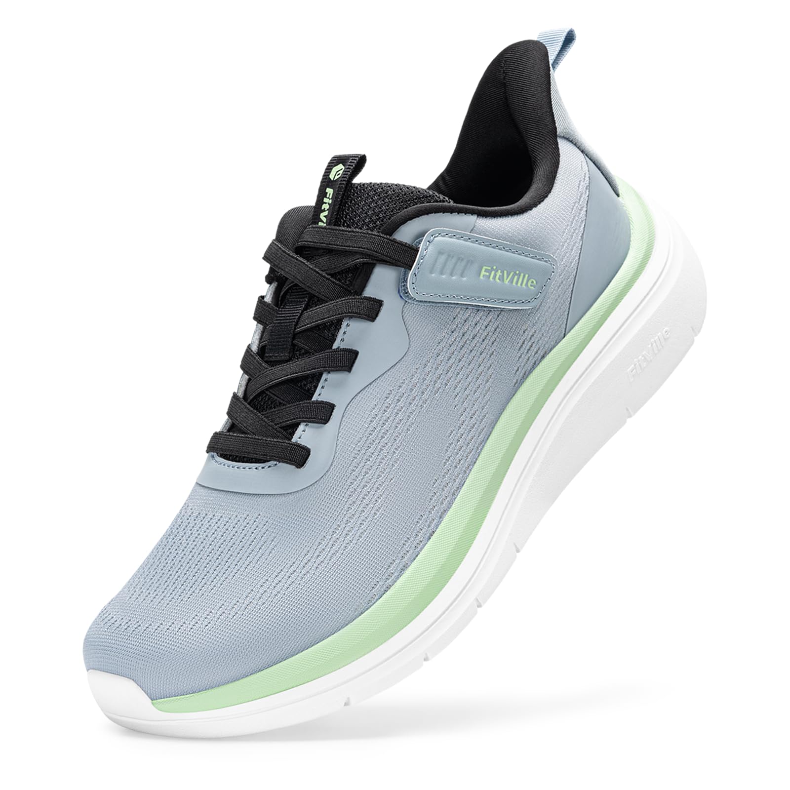 FitVille Extra Weit Walkingschuhe Leichte Sneaker Herren Für Breite Füße Bequeme rutschfeste Sportschuhe Atmungsaktive Turnschuhe mit Klettverschluss