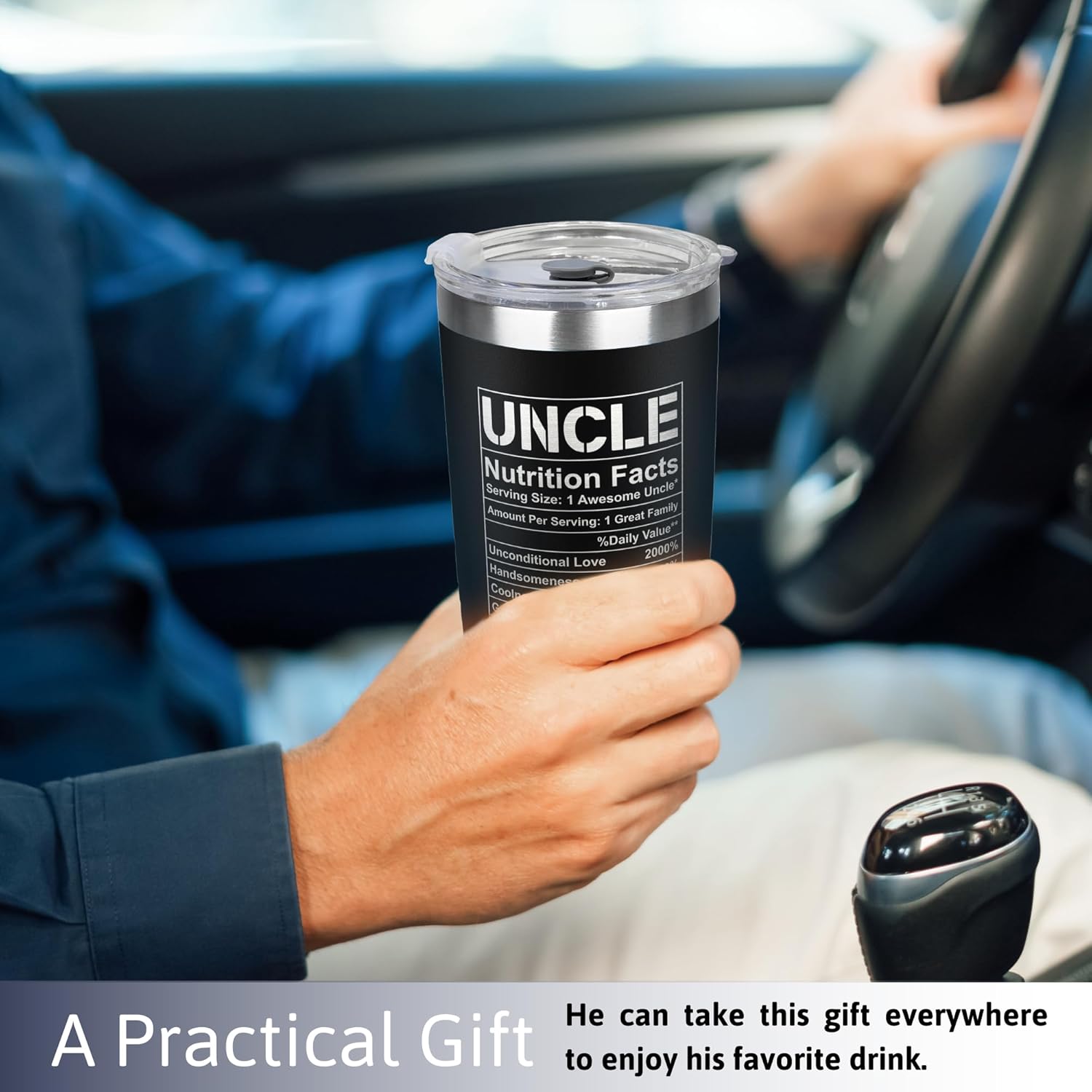 KATLADIZ Gifts for Uncle from Niece, Nephew - Uncle Gifts - Fathers Day Gift - Father's Day, Birthday, Christmas Funny Gift for Men Him from Niece, Nephew, Kids - 20 Oz Stainless Steel Coffee Tumbler